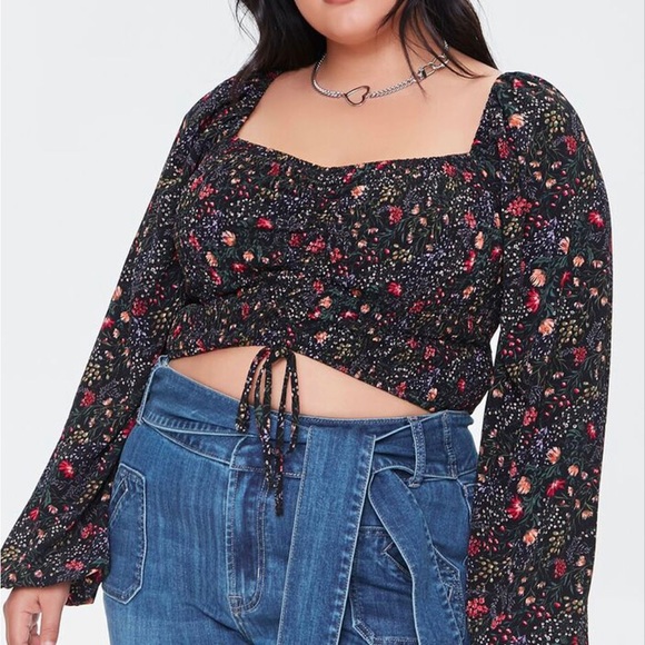 Forever21 Plus BoHo crop top 3X - Picture 1 of 4